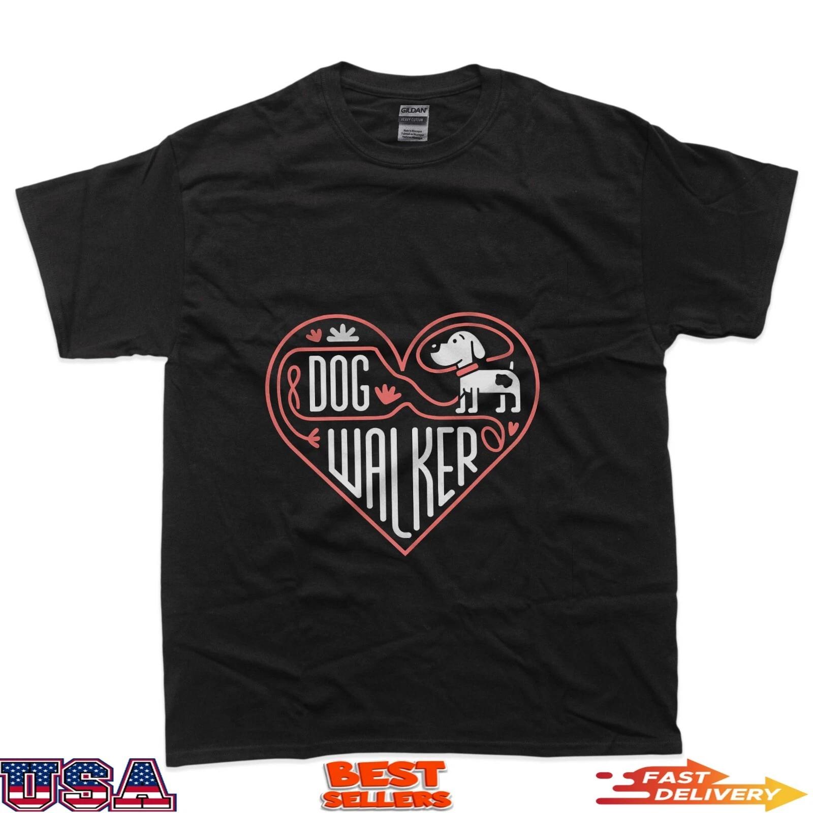 Dog Walker Heart Design with Cute Dog T-Shirt S