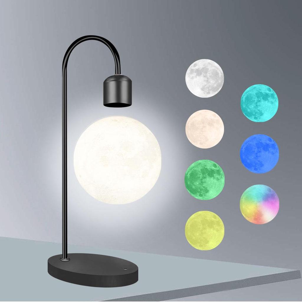 3D Printed Moon Lamp with Magnetic Levitation - Night Light & Eye Protection
