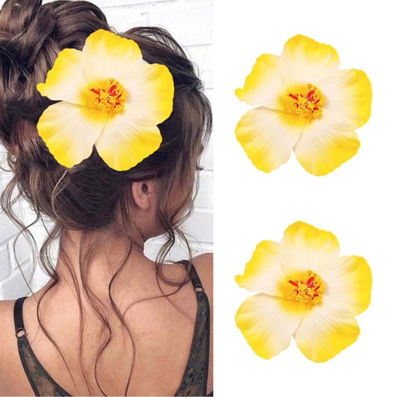 5 Pieces Tropical Flower Hair Clip for Women Girls Lightweight Comfortable Hair Ornament Secure Grip Cloth Fabric