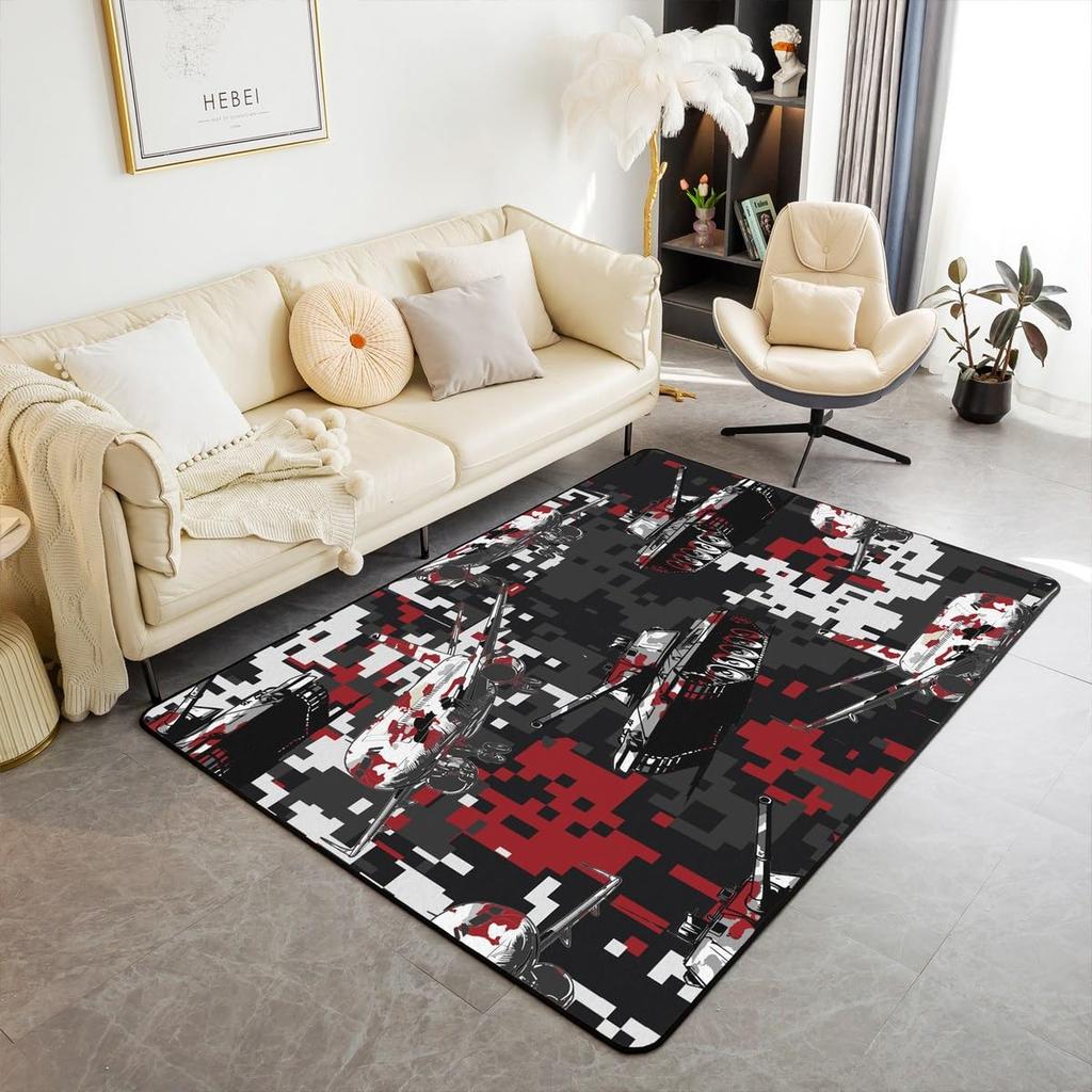 Spider Web Kids Area Rug,Black Spider Arachnid Insect Animals Indoor Floor Mat Entrance Rug for Boys Man Girls Women,Halloween Gothic Non Sl