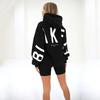 Sweat à capuche à manches longues pour femme Style de rue Imprimé lettres Coupe ample Décontracté à capuche