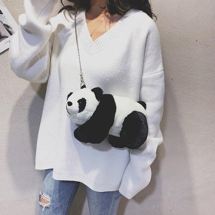 

Cute Plush Bag For Girls Women Lovely Panda Bag Plush Soft Purses Crossbody Bags Chain Strape Shoulder Bag Women Phone Bag