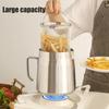 Grease Container With Strainer Large Capacity Oil Strainer Pot Ergonomic Handle Smoothly Pouring with Frying Basket for Home