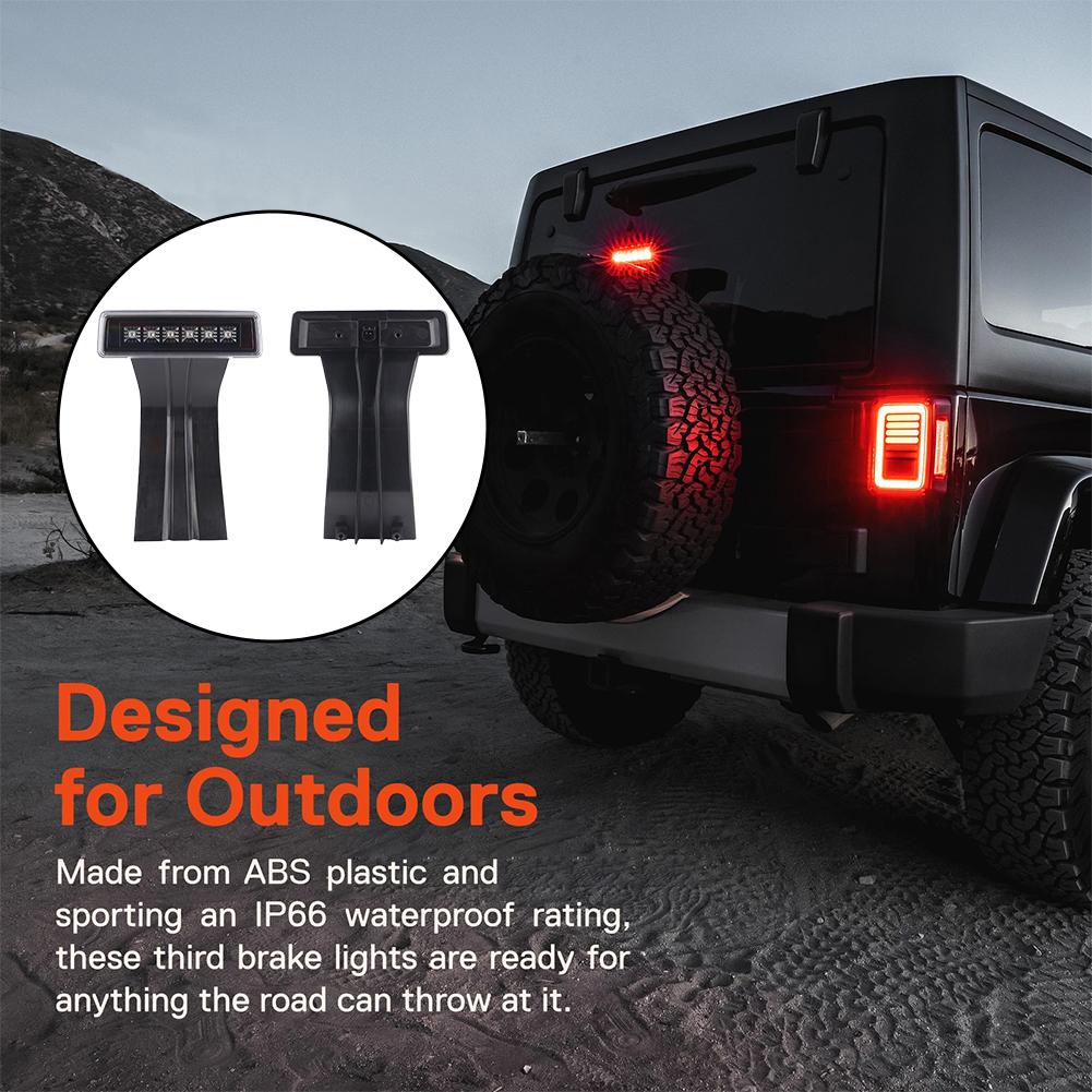 LED High Mounted Stop Lamp for Jeep WRANGLER JK 2007-2018 LED 3rd Brake Light With Strobe Feature Anti-Collision Rear Light A5B6