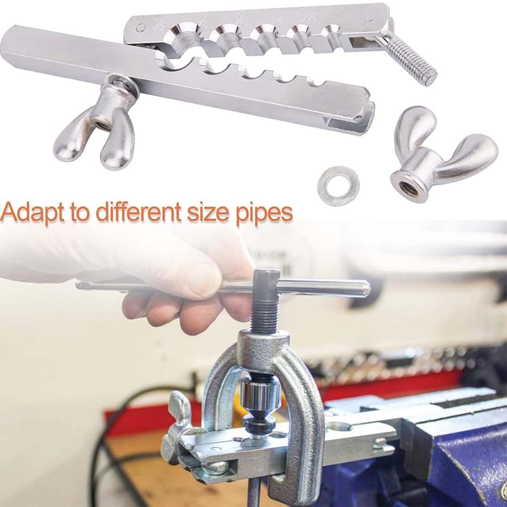 Copper Tube Pipe Flaring Tool Expander with Jig 3/16in 1/4in 5/16in 3/8in 1/2in Brass Aluminum Tube Tubing Flare Tool Set