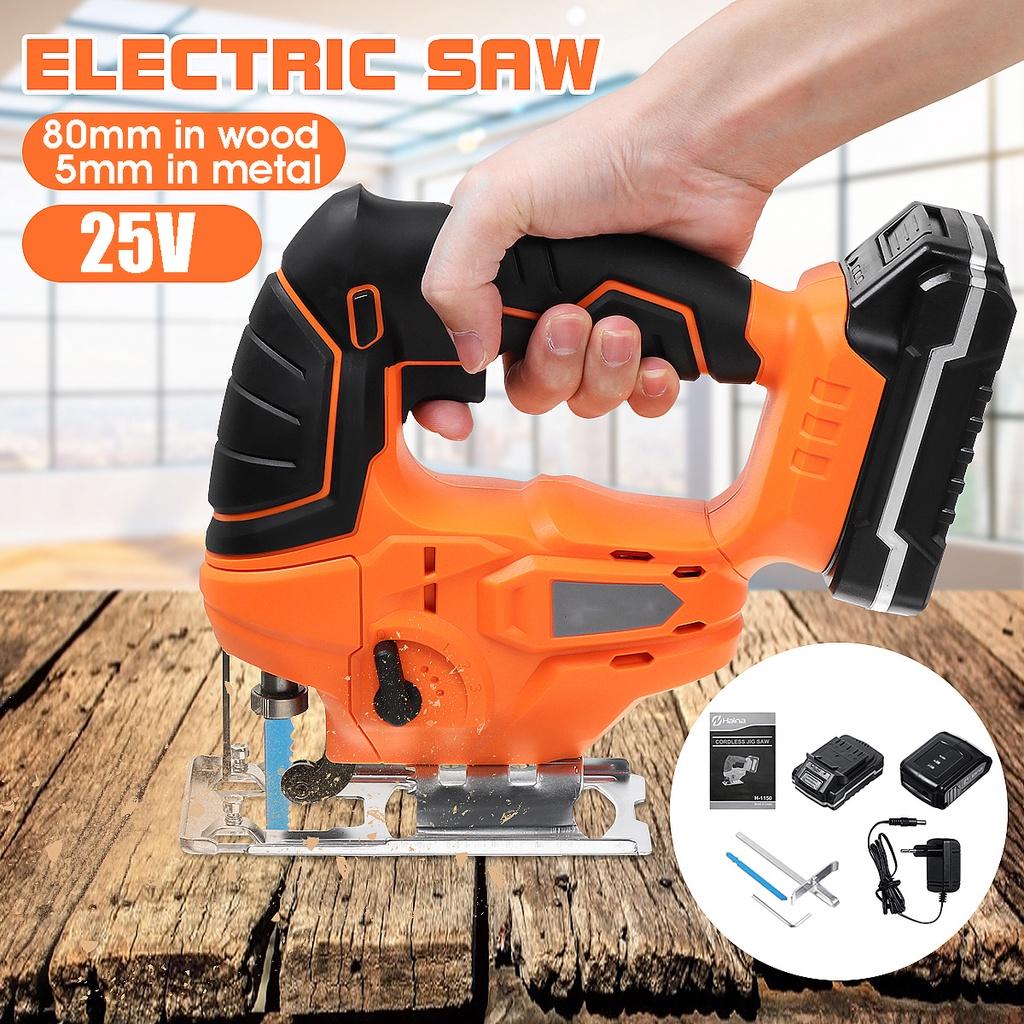 3000PM Cordless Jigsaw Adjustable Woodworking Electric Jig Saw Power Tool with 6000Mah Battery