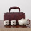 Merchandise Travel Tea Set Outdoor Portable Ru Kiln Beige Hand Grab Pot Tea Pot Xishi Pot Gift Souvenir