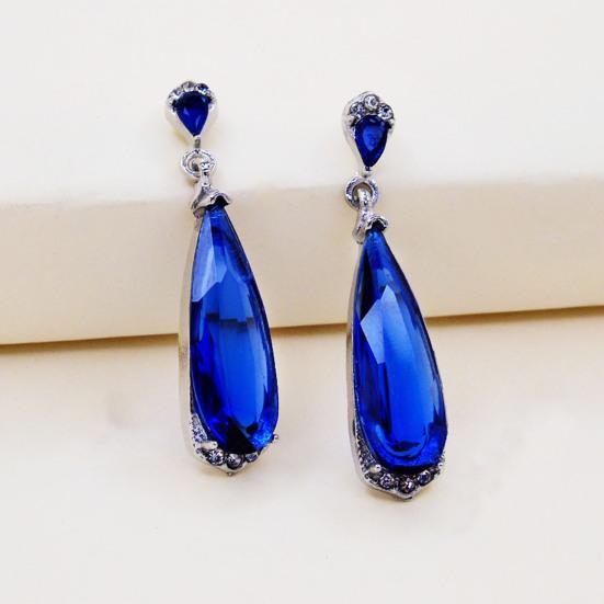 1 Paio Orecchini da Donna a Forma di Goccia d'Acqua Strass Lucenti Antiallergici Leggeri Decorazione Orecchio Gioielli Ballo di Fine Anno Cocktail Party Orecchini Pendenti