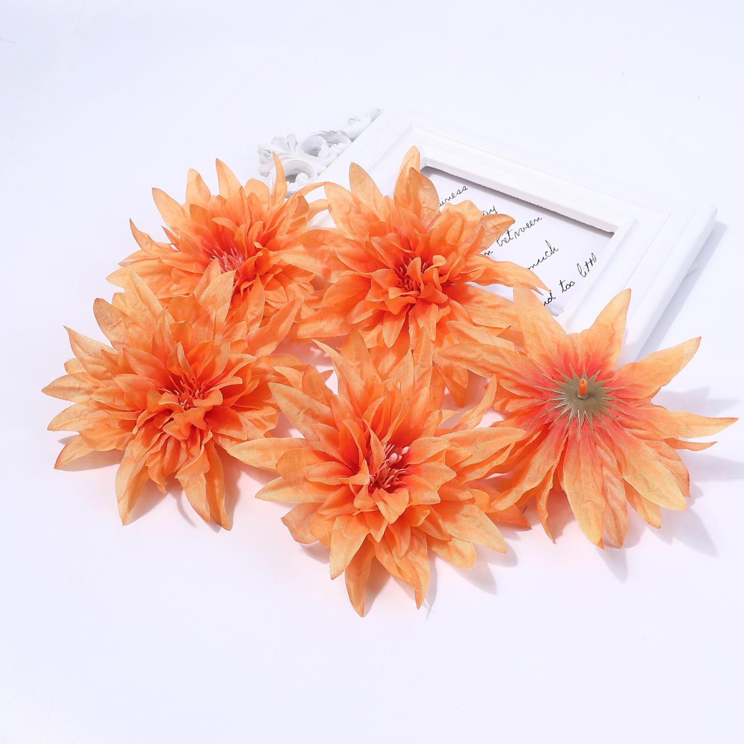 3/5 шт. Головки искусственных шелковых цветов георгина Декоративные для скрапбукинга Для дома Свадьба Комната невесты Декор Аксессуар из искусственных цветов 3Pcs