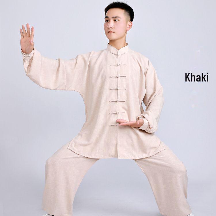 Xiaoheshan Men's & Women's Spring/Autumn Tai Chi Martial Arts Cotton-Linen Clothing for Middle-Aged & Elderly
