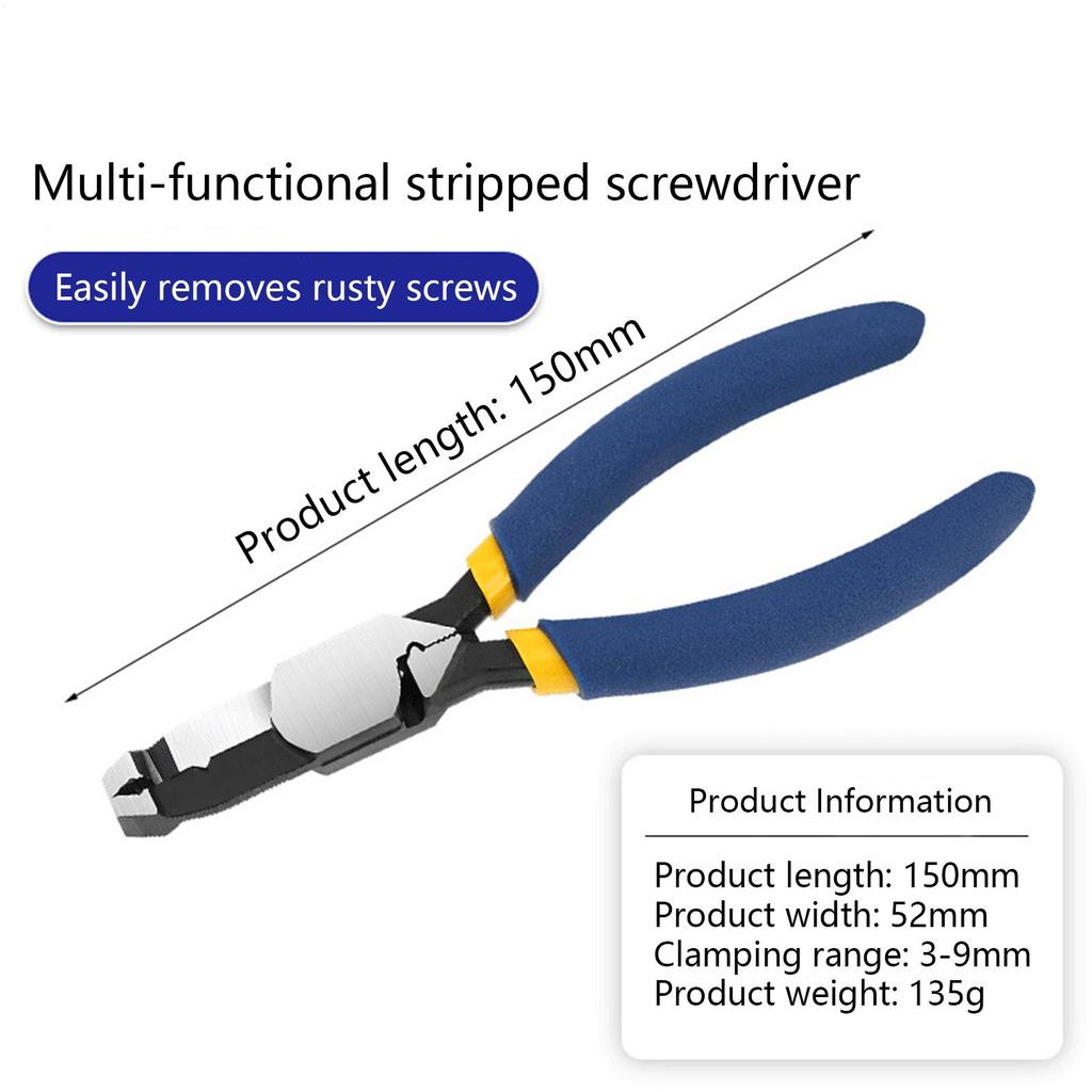 Screw Removal Pliers 4-in-1 Adjustable Pliers Screw Extractor For Stripped Broken Rusted Tightening Loosening Gripping Nuts
