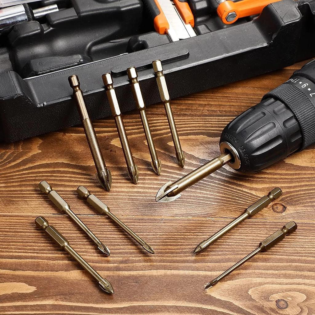 Masonry Concrete Drill Bits For Glass Ceramic Tile Brick Plastic Wood Mason Hard Alloy Wall Hole Opener Hex Shank 3mm To 12mm
