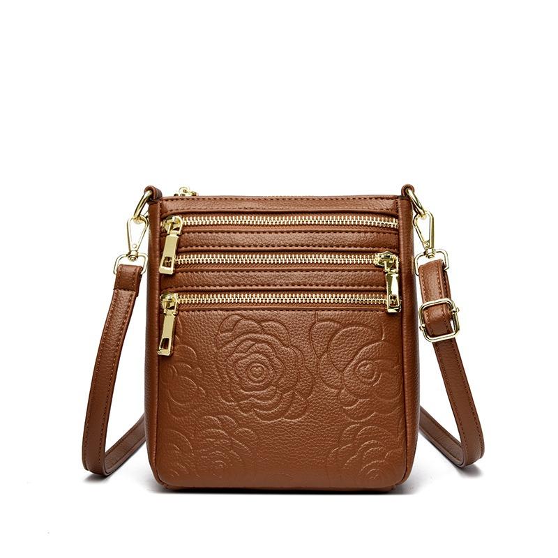 Women's Bag New Urban Simple Embossed Retro Shoulder Bag Large Capacity Messenger Small Square Bag Women
