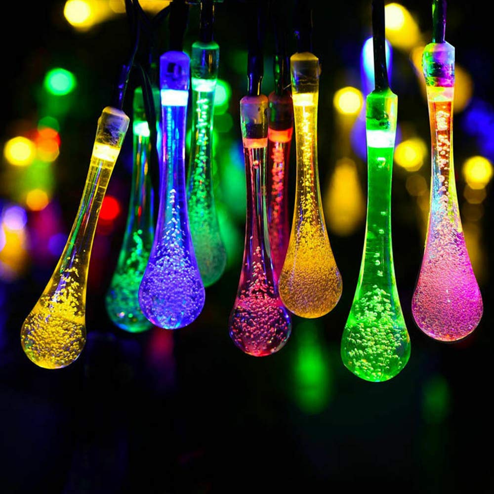 

TEBOCR Капля воды Солнечная гирлянда 16 20 Солнечные сказочные 8 Декоративные огни для рождественской вечеринки, На открытом воздухе, Ноги, Светодиоды, Многоцветный, Водонепроницаемый,