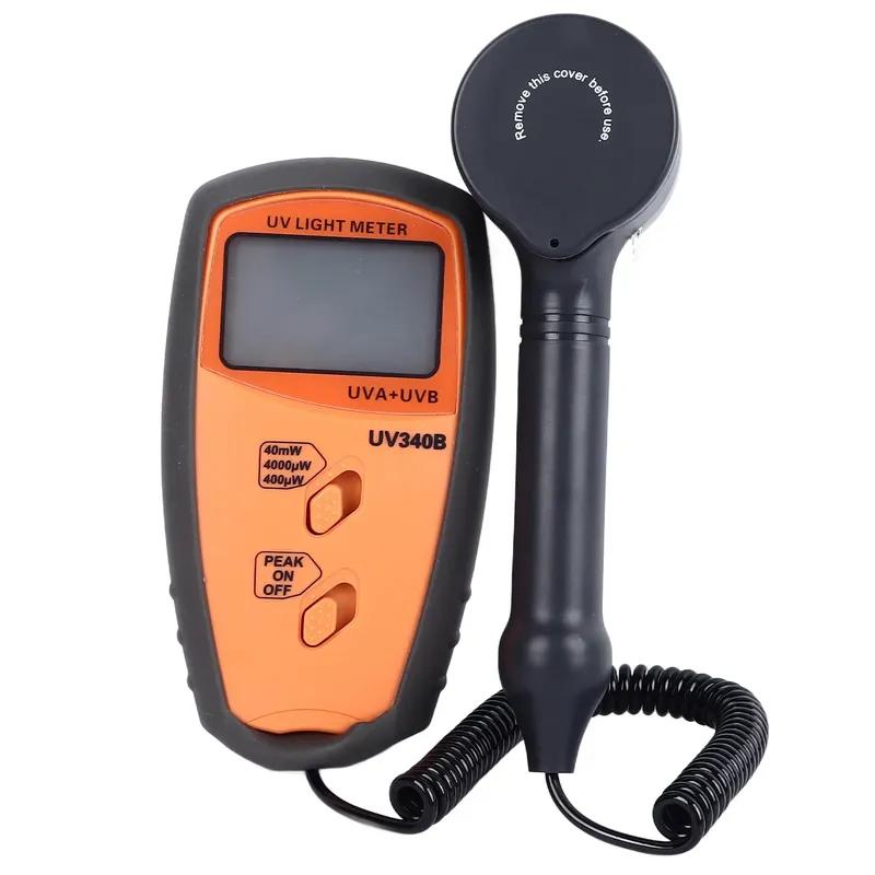 UV-Lichtmessgerät Tester für UVA UVB 290-390nm, 3 Messbereiche 0-40mW/cm² mit LCD-Anzeige