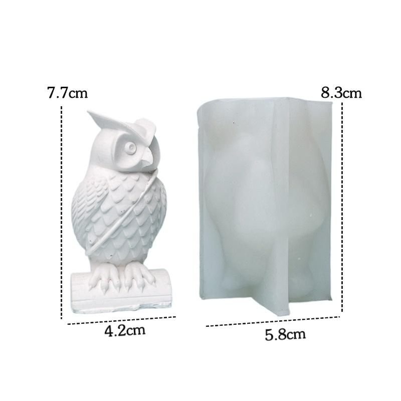 1pcs Owl Silicone Candle Molds 3D Animal Soap Plaster Resin Crafts Casting Mold DIY Handmade Owl Chocolate Ice Cake Baking Tools