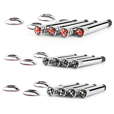 2/4pcs X the Union Jack Flag of the United Kingdom Cherker Metal Car Door Lock Pin Door Lock Knobs for MINI Cooper S One Clubman Countryman