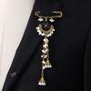 Bohemian Rhinestone Flower Tassel Brooch for Women - Exotic Style Suit Coat Pin