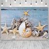 Summer Beach Photography Backdrop Seaside Beach Sand Starfish Shell Baby Birthday Holiday Party Background Photo Studio