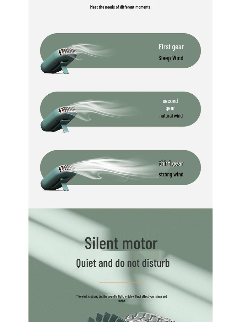 Portable USB Rechargeable Bladeless Fan with Clip and Digital Display for Neck or Waist