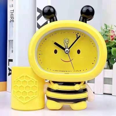 Bee Alarm Clock & Pen Holder: Cute, Fashionable, Cartoon Design for Bedside - Ideal for Students and Kids.