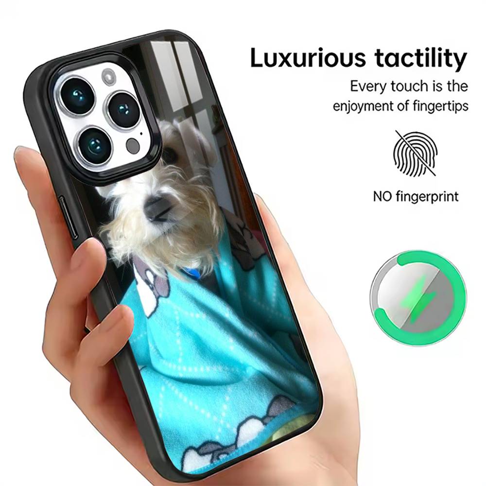 

Cute Mini Schnauzer Puppy Phone Case For iPhone17,16,15,14,13,12,11 Plus,Pro Magnetic with Magsafe Wireless Charging iPhone16PROMAX
