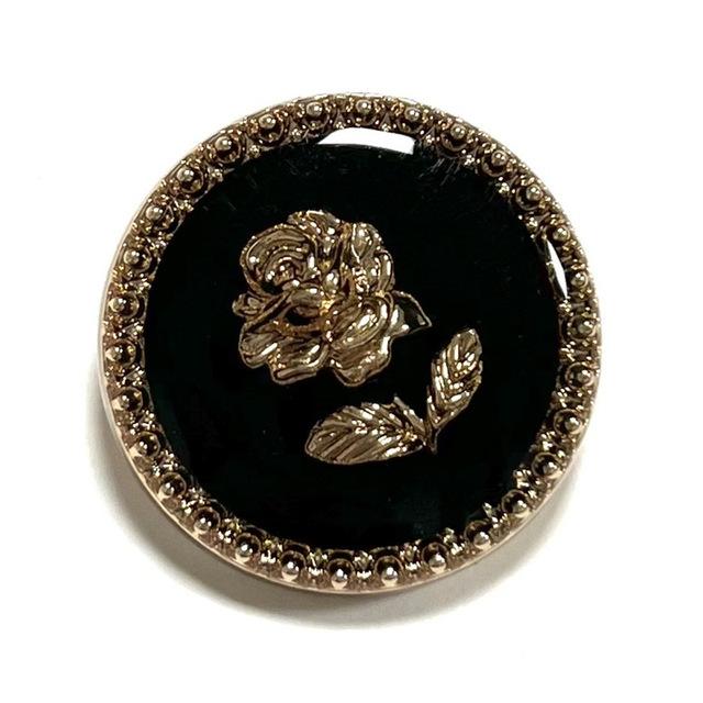 6Pcs High-End Design Round Metal Luxury Brand Sewing Button For Clothing Accessory Handmade Diy Material Decoration Gold Black