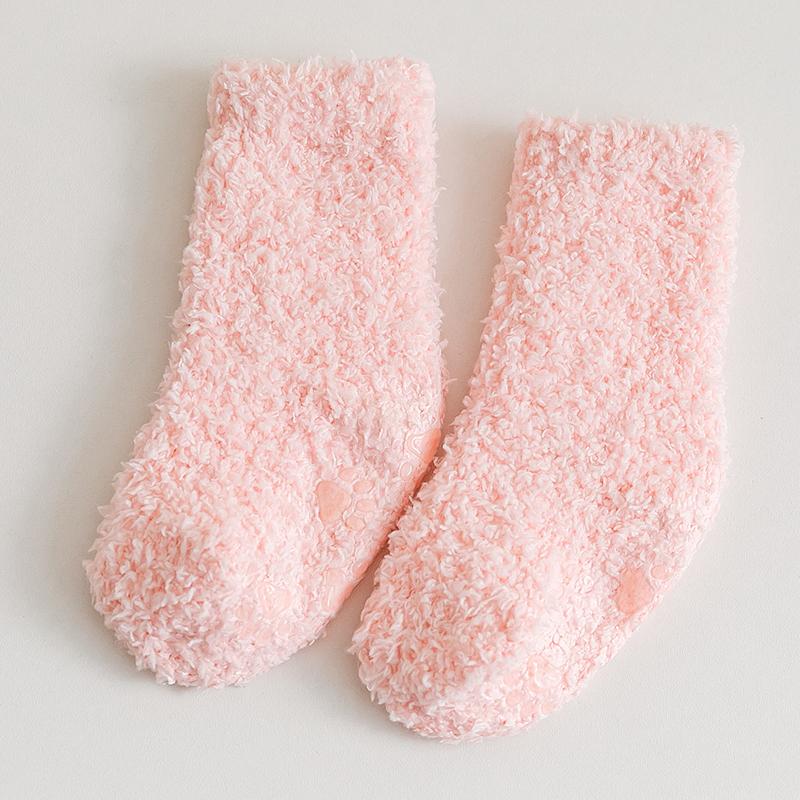 1 Pairs Winter Coral Fleece Children Socks Thick Warm Anti-slip Newborn Girls Boys Tube Socks Indoor Floor Socks For 0-5 Years