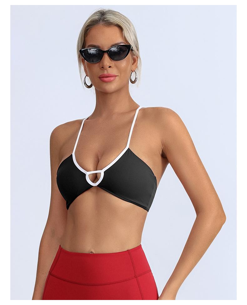 

Women s Color Block Cross-Back Yoga Set with Adjustable Straps & Built-in Pads Medium