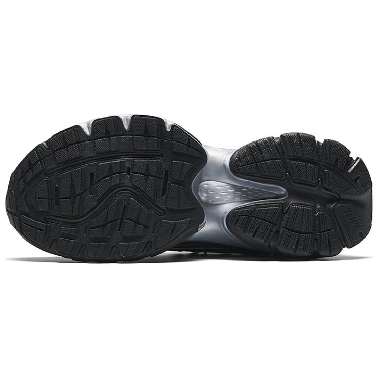 Anta Slip Resistant Abrasion Resistant Low top Chunky Sneakers Women's Black Silver 122438897-4