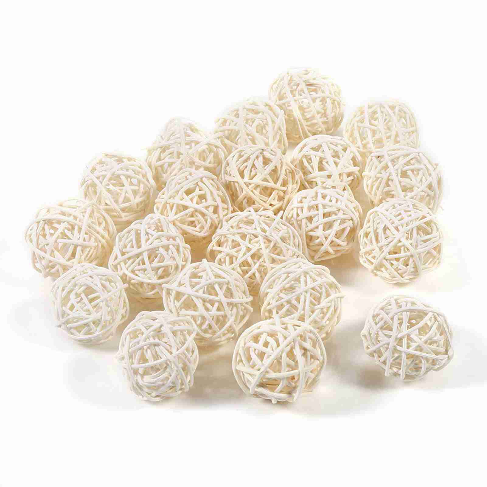 

5 Colors 20Pcs Decorative Rattan Balls Ornaments Wedding Christmas Birthday Party Decorations белый