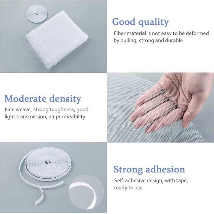 Moustiquaire - Non spécifié - 4 Pièces - 130 cm x 150 cm - Polyester - Blanc