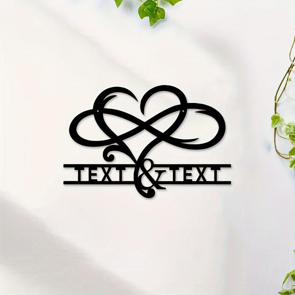 1pc Custom Metal Love Knot Wall Art, Personalized Couple Name Sign, Romantic Gift for Home, Office & Wedding, No Battery, Wall Decor