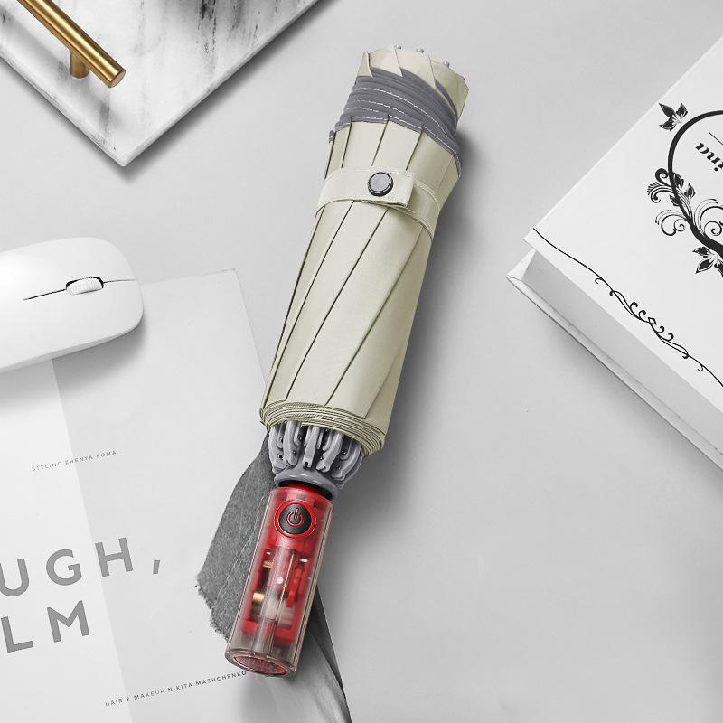 Автоматический складной обратный зонт для мужчин ветрозащитный корпоративный зонт — фото 9