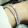 Luxury Cubic Zircon Single Row Pull Slider Bracelet Women Adjustable Bangle