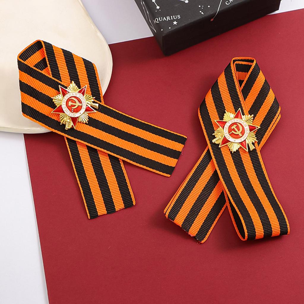 Russian StGeorge Ribbon Medals Brooch Symbolizing Courage and Honors In Vintage Soviet Styles for History Enthusiasts