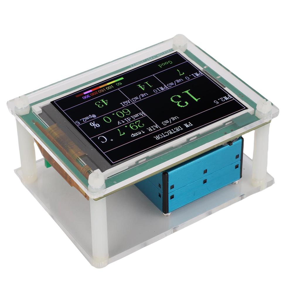 Air Quality Sensor PM1.0 PM10.0 PM2.5 Temperature Humidity Detection Indoor Environment Tester USB Powered 2.8 Inch TFT