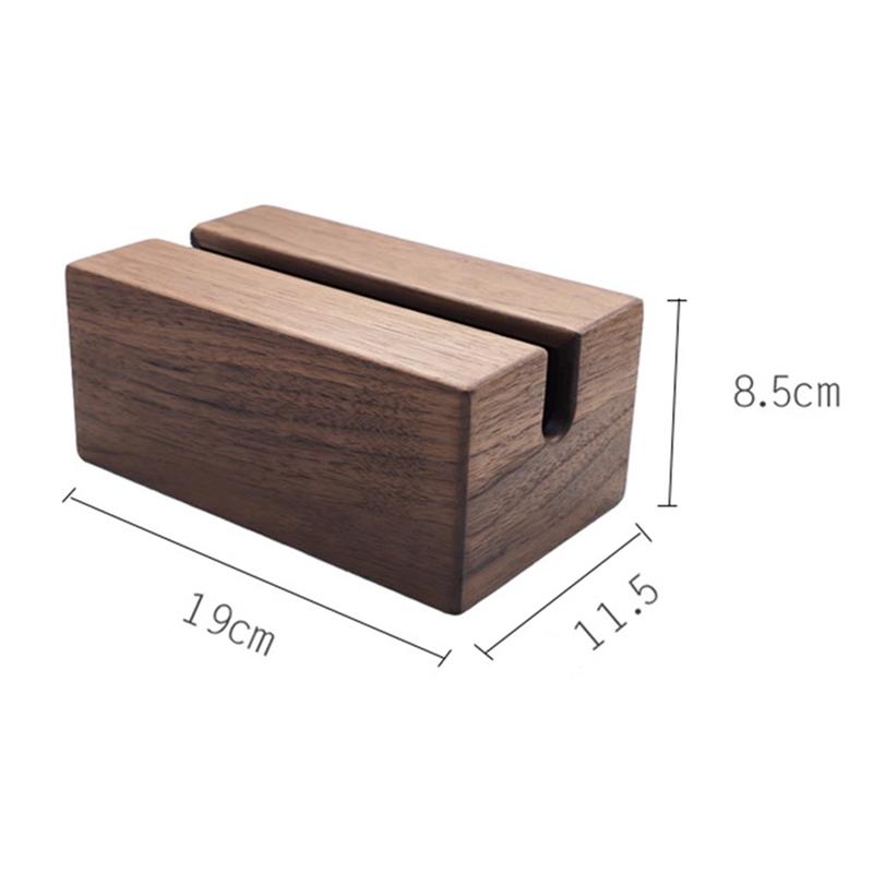 Solid Wood Rectangular Black Walnut Wood  Cover Tissue Box For Home Office Hotel