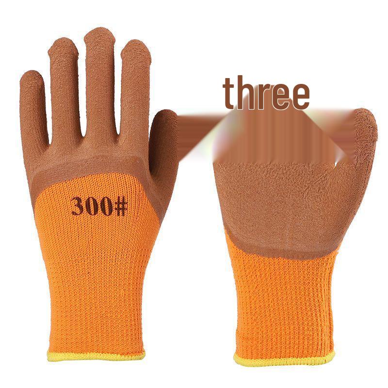 

Winter Wear-Resistant Terry Foam Construction Gloves with Thick Plush Fleece and Non-Slip Rubber One Size