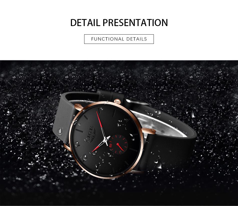 LIGE 2022 Men's and Unisex Simple Waterproof Quartz Watch