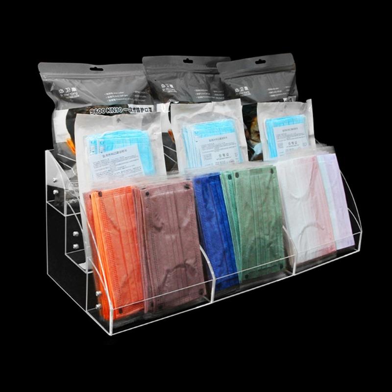 Clear Display Risers Stand 1 2 3 Tiers Makeup Organizers Acrylic Display Shelf with Dividers Dresser Display Stand