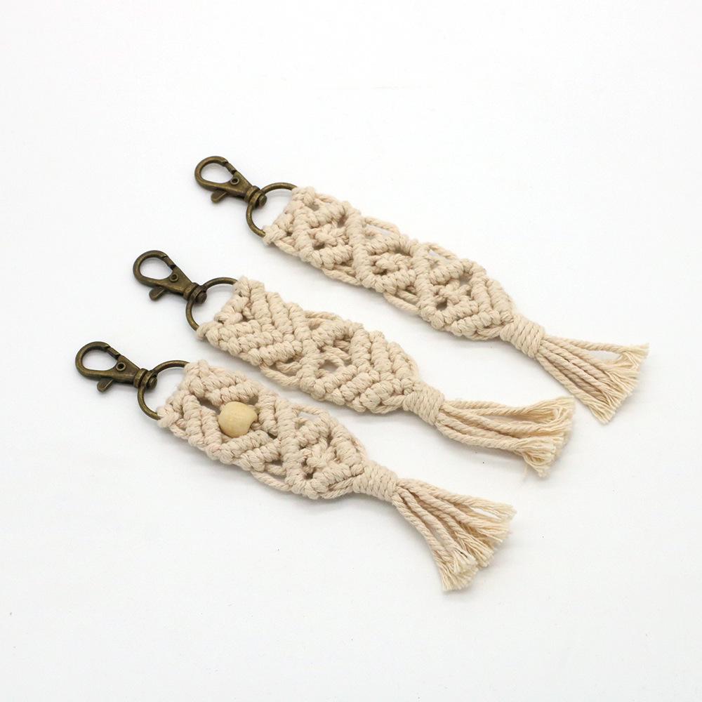 Hand-Woven Cotton Rope Keychain & Wall Hanging Pendant Decoration
