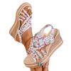 Wedge heel slippers women's new large size 45 hemp rope bottom thick bottom one-word women's slippers
