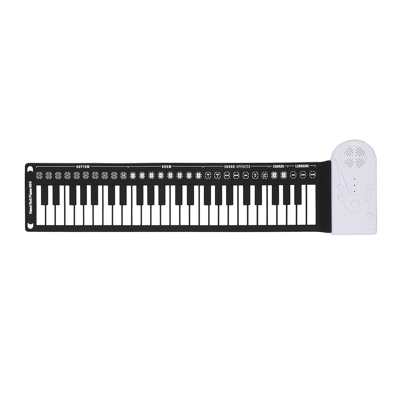 Rolling 49 Key Speaker Keyboard Portable Multifunctional 49 Keys Folding Electronic Keyboard for Training