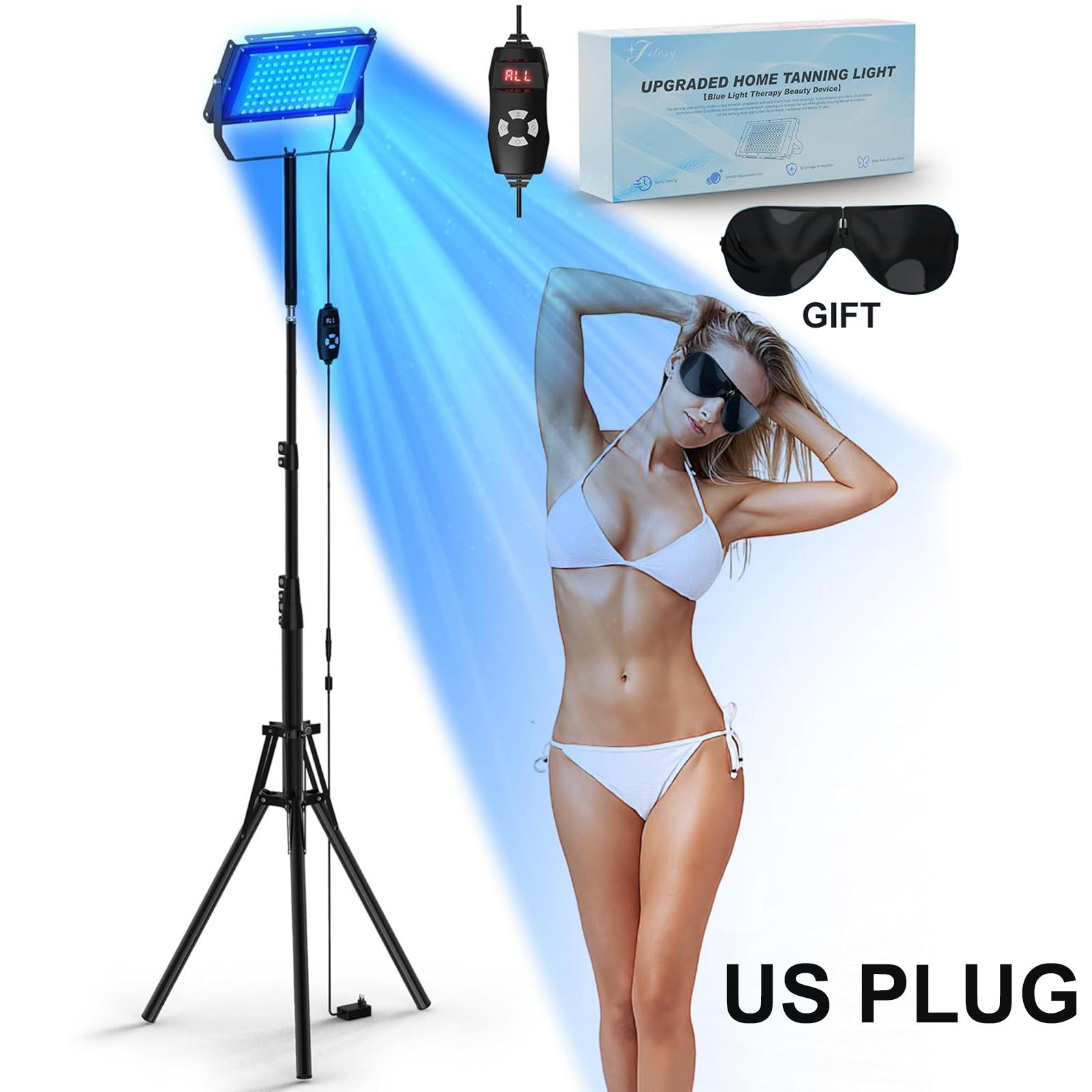 

50 Вт Лампа для загара Штатив Лампа для солярия для УФ-загара Тела Длина волны 460 нм и 480 нм 48 шт. Лампа синего света Солярий Загар Уход за кожей