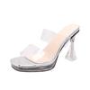 Summer New Sexy Transparent Crystal and Waterproof Table Cool Slippers Women's Wear Night Stage Catwalk High-heeled Sandals