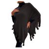 Women's Fashion Temperament Casual Hair Ball Fringe Cape Sweater Bucket Coat