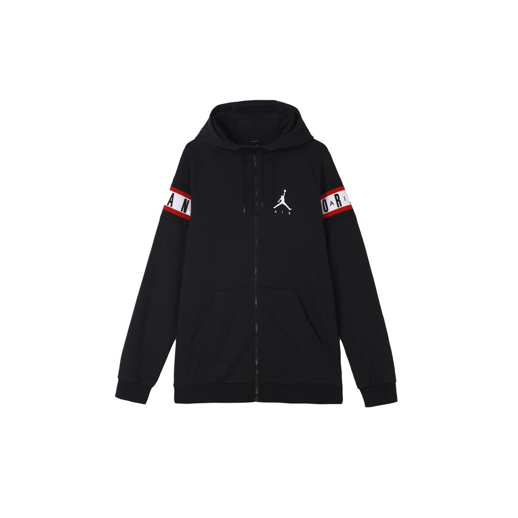 Air Jordan Alphabet Logo Print Sports Hooded Jacket For Autumn Men Jackets Black CU2775-010