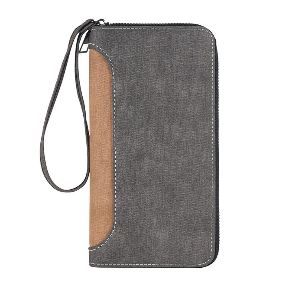 Zipper Business Clutch Bag Leather Men Card Holder Fashion Long PU Wallet  Unisex