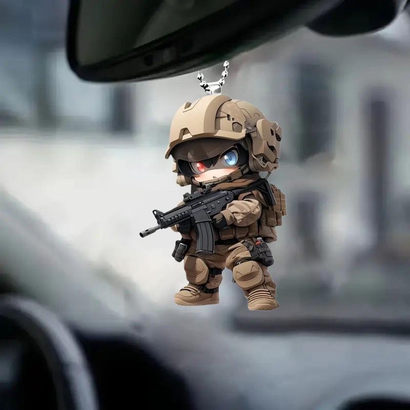 Neue Weihnachten Ornament Anhänger Acryl Flache Lustige Special Forces Anhänger Urlaub Geschenk Anhänger Anhänger